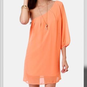 Lulu’s Orange One Shoulder Dress